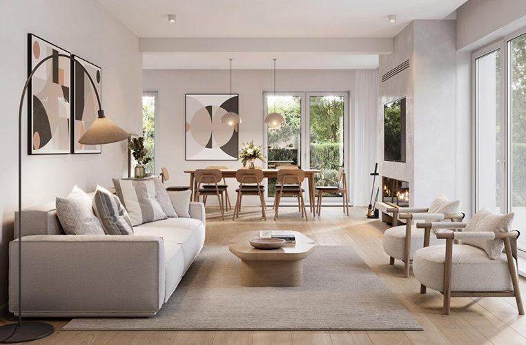 Modern living room interior design in Nepal
